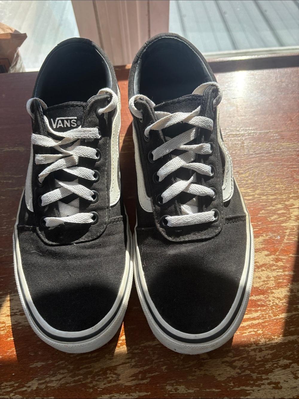 Vans Black and White Old Skool Low-Top Sneakers